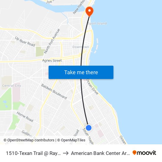 1510-Texan Trail @ Ray Hs to American Bank Center Arena map