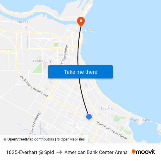 1625-Everhart @ Spid to American Bank Center Arena map