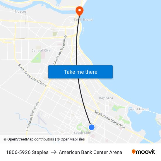 1806-5926 Staples to American Bank Center Arena map