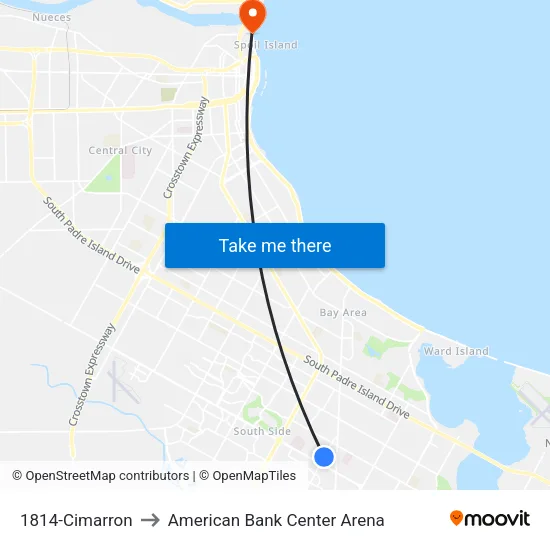 1814-Cimarron to American Bank Center Arena map