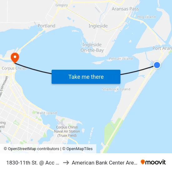 1830-11th St. @ Acc Rd to American Bank Center Arena map