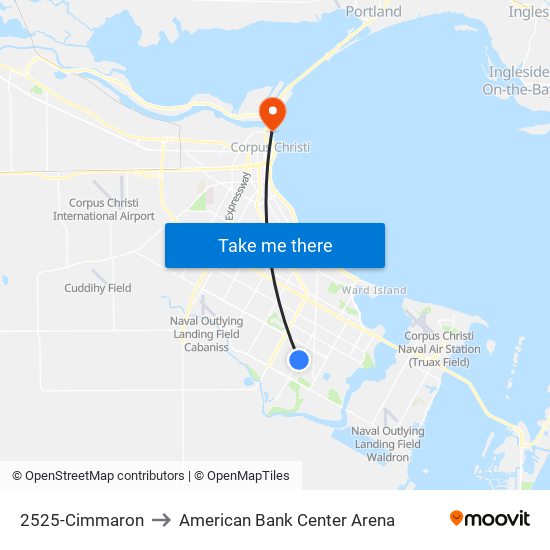 2525-Cimmaron to American Bank Center Arena map