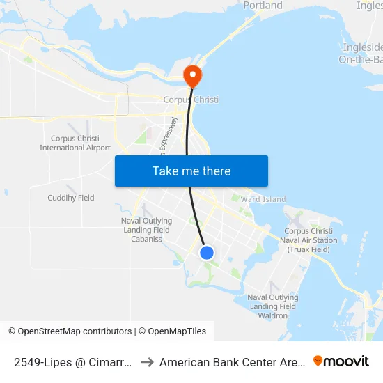 2549-Lipes @ Cimarron to American Bank Center Arena map