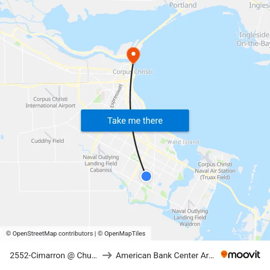 2552-Cimarron @ Church to American Bank Center Arena map