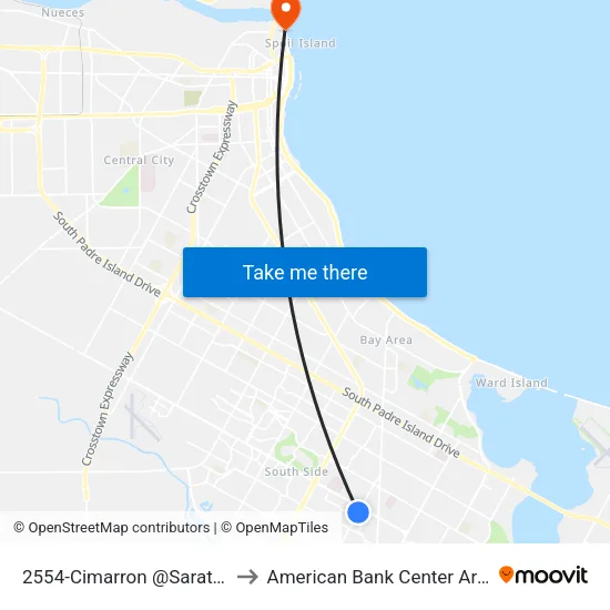 2554-Cimarron @Saratoga to American Bank Center Arena map
