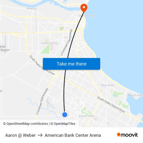 Aaron @ Weber to American Bank Center Arena map