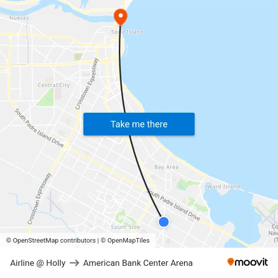 Airline @ Holly to American Bank Center Arena map