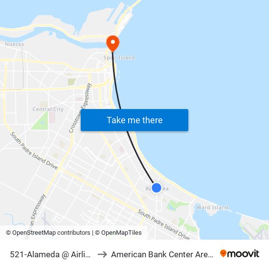 521-Alameda  @  Airline to American Bank Center Arena map