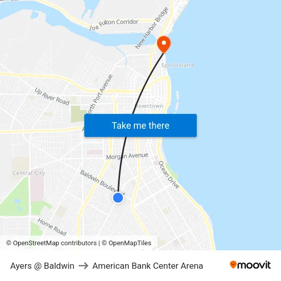 Ayers @ Baldwin to American Bank Center Arena map