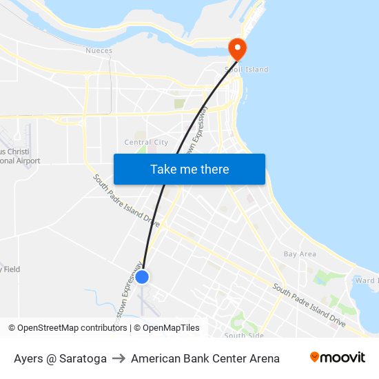 Ayers @ Saratoga to American Bank Center Arena map