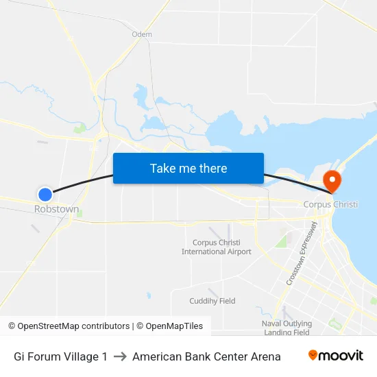 Gi Forum Village 1 to American Bank Center Arena map