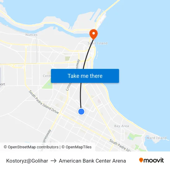 Kostoryz@Golihar to American Bank Center Arena map