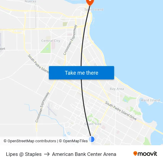 Lipes @ Staples to American Bank Center Arena map