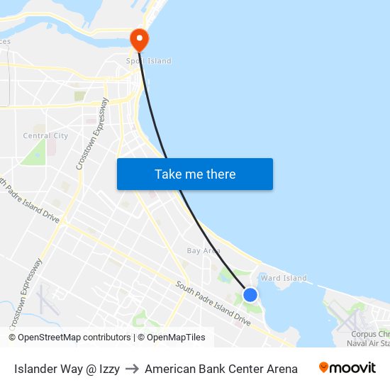 Islander Way @ Izzy to American Bank Center Arena map