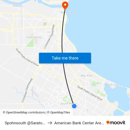 Spohnsouth @Saratoga to American Bank Center Arena map