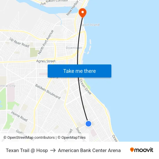 Texan Trail @ Hosp to American Bank Center Arena map