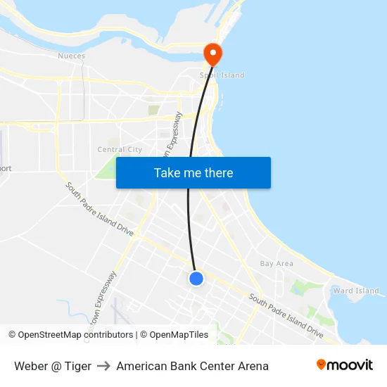 Weber @ Tiger to American Bank Center Arena map