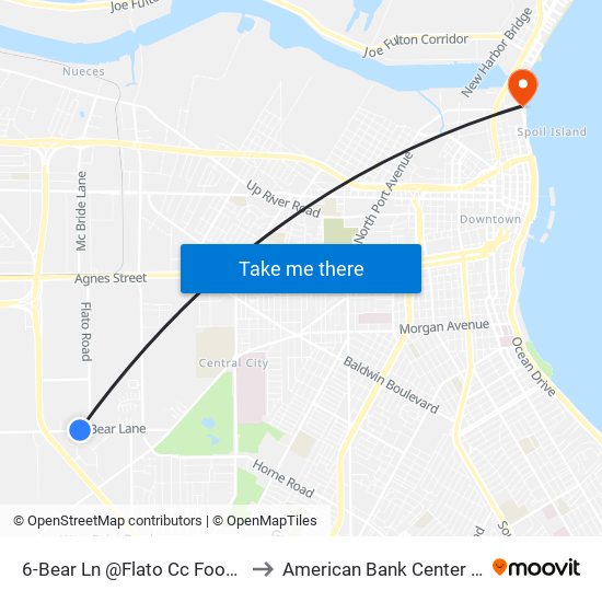 6-Bear Ln @Flato  Cc Food Bank to American Bank Center Arena map