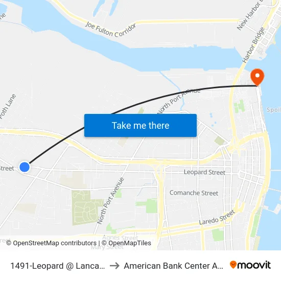 1491-Leopard @ Lancaster to American Bank Center Arena map