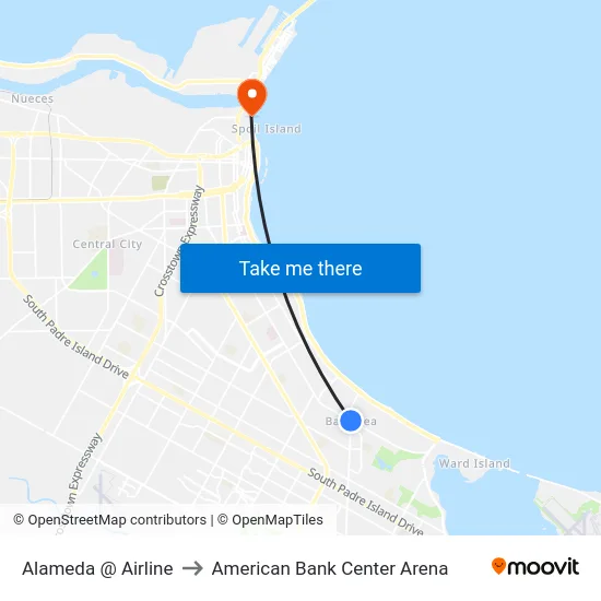 Alameda  @  Airline to American Bank Center Arena map