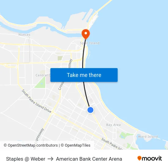 Staples @ Weber to American Bank Center Arena map