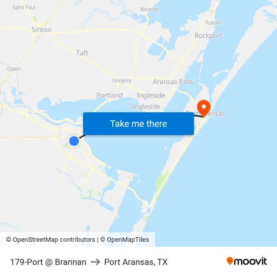 179-Port @ Brannan to Port Aransas, TX map