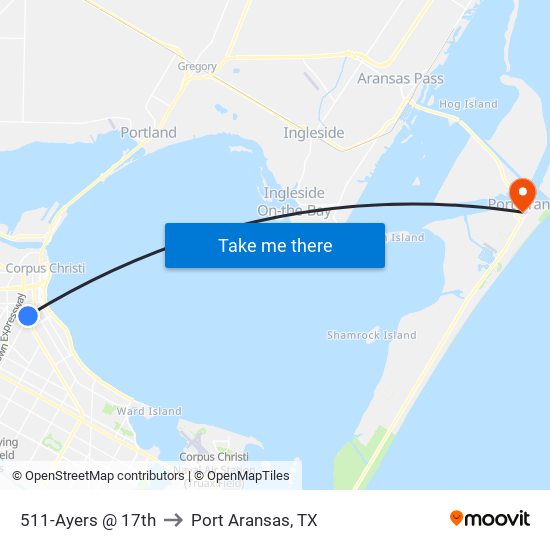 511-Ayers  @  17th to Port Aransas, TX map