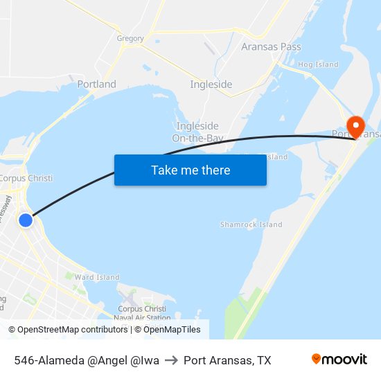 546-Alameda @Angel @Iwa to Port Aransas, TX map