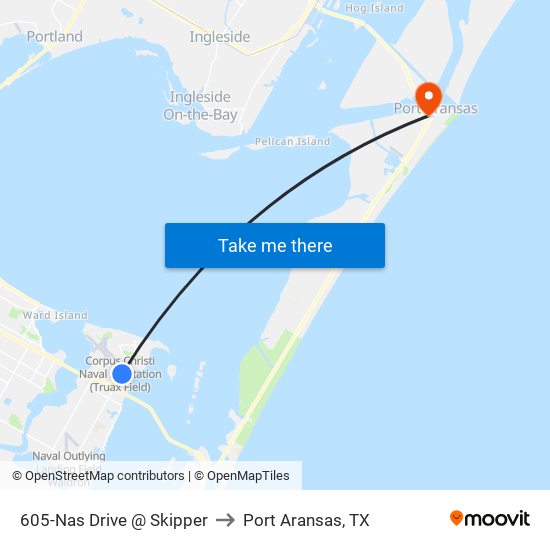 605-Nas Drive @ Skipper to Port Aransas, TX map