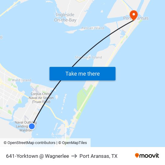 641-Yorktown @ Wagnerlee to Port Aransas, TX map