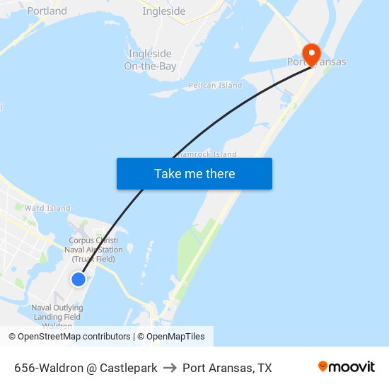 656-Waldron @ Castlepark to Port Aransas, TX map