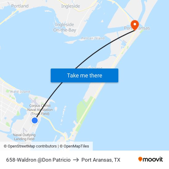 658-Waldron @Don Patricio to Port Aransas, TX map