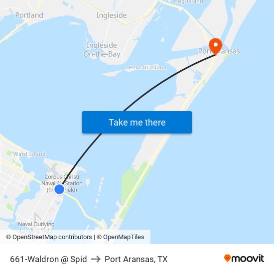 662-Waldron @ Lakeside to Port Aransas, TX map