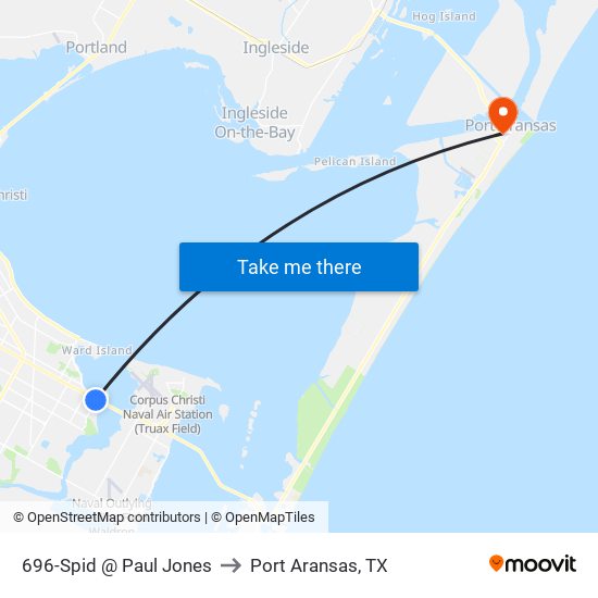 696-Spid @ Paul Jones to Port Aransas, TX map