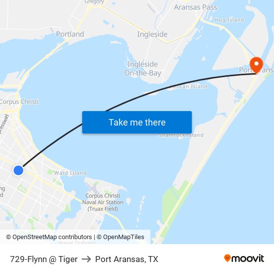 729-Flynn @ Tiger to Port Aransas, TX map