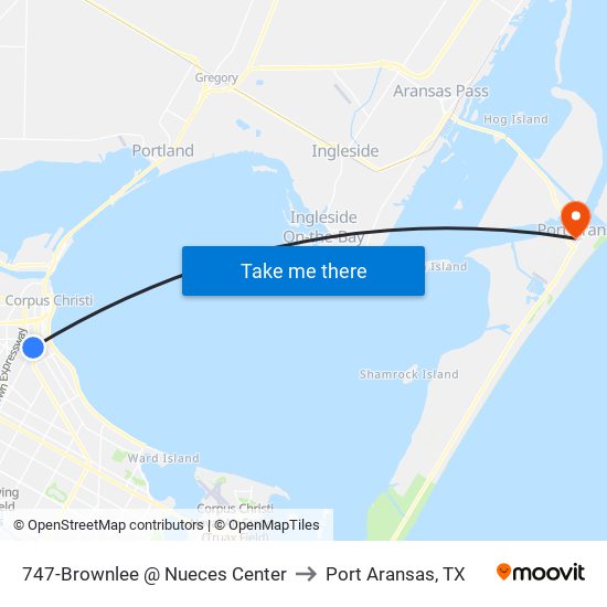 747-Brownlee @ Nueces Center to Port Aransas, TX map