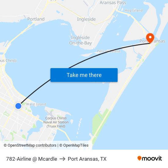 782-Airline @ Mcardle to Port Aransas, TX map