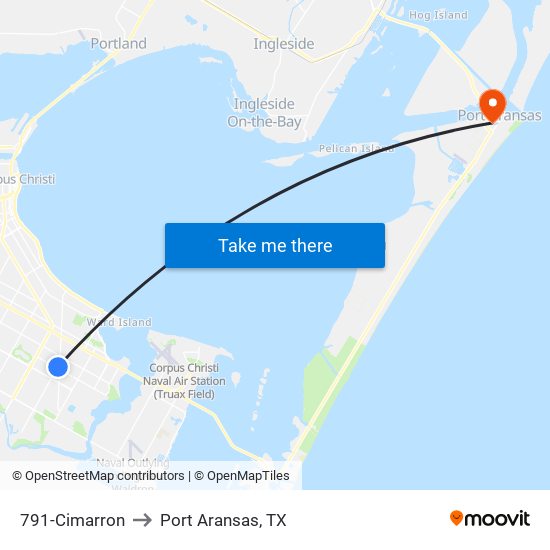 791-Cimarron to Port Aransas, TX map