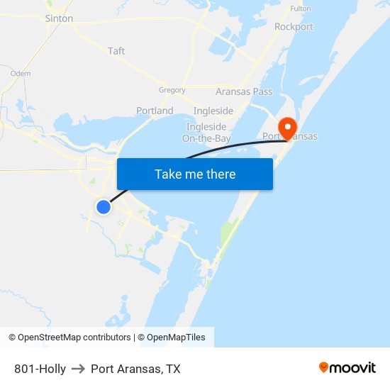 801-Holly to Port Aransas, TX map