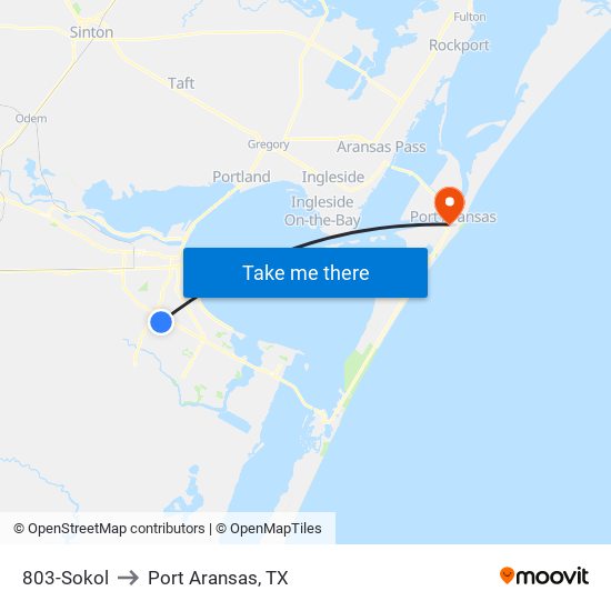 803-Sokol to Port Aransas, TX map