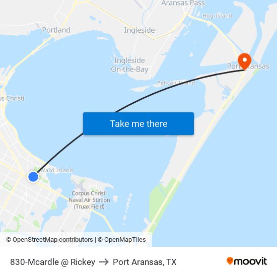 830-Mcardle @ Rickey to Port Aransas, TX map