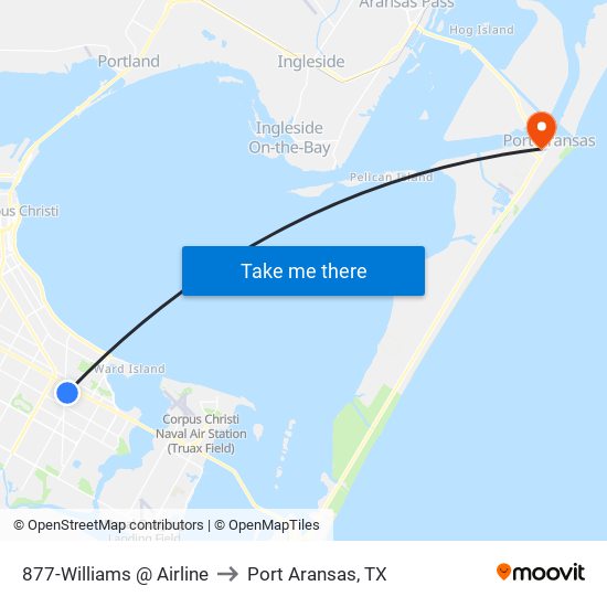 877-Williams @ Airline to Port Aransas, TX map