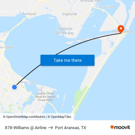 878-Williams @ Airline to Port Aransas, TX map