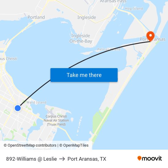 892-Williams @ Leslie to Port Aransas, TX map