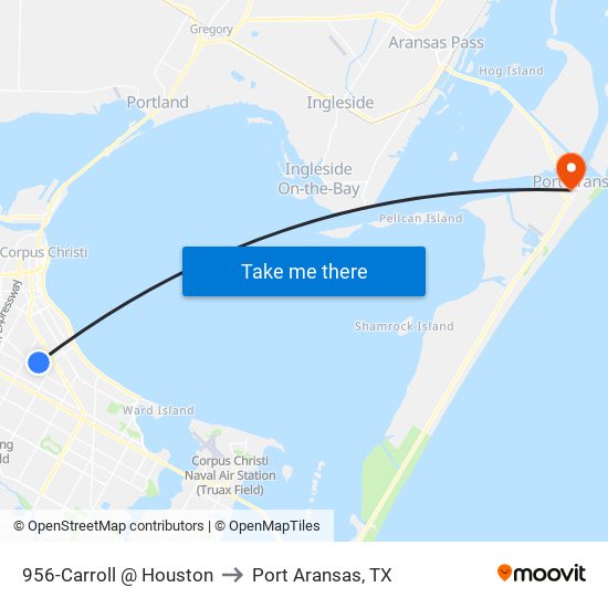 956-Carroll @ Houston to Port Aransas, TX map