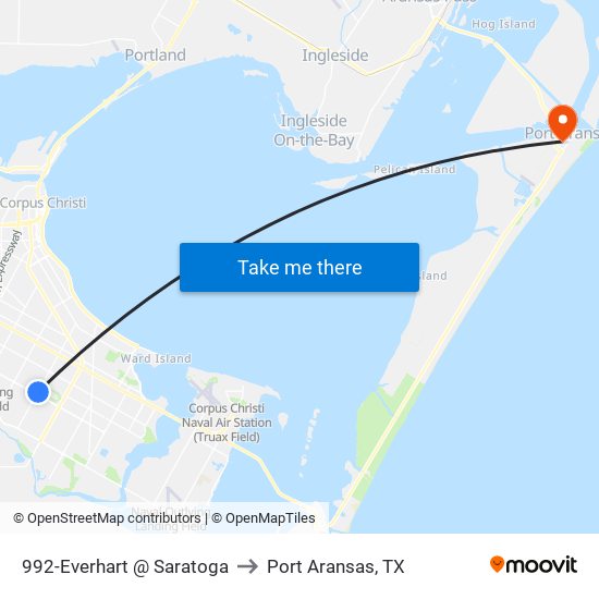 992-Everhart @ Saratoga to Port Aransas, TX map