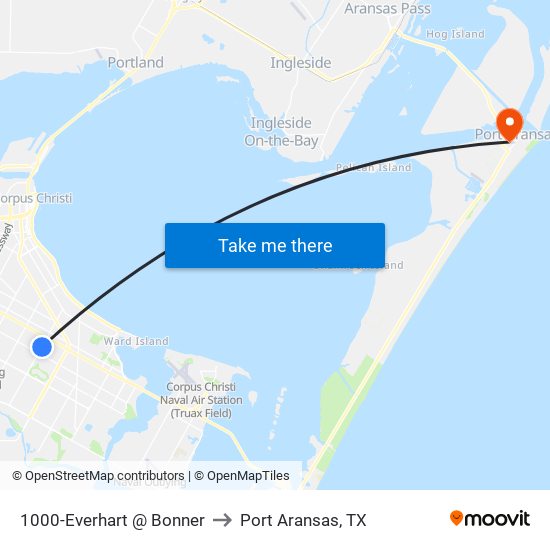 1000-Everhart @ Bonner to Port Aransas, TX map