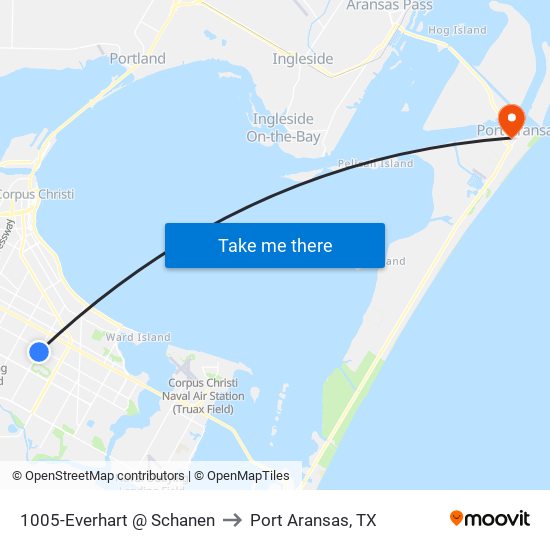 1005-Everhart @ Schanen to Port Aransas, TX map