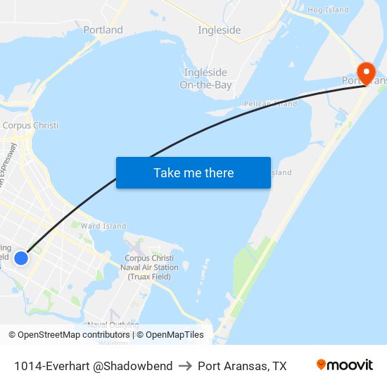 1014-Everhart @Shadowbend to Port Aransas, TX map