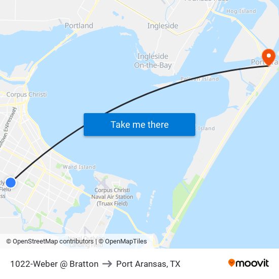 1022-Weber @ Bratton to Port Aransas, TX map